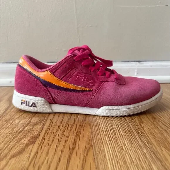 Fila Original Fitness Sneakers Bright Pink Suede Women's Size 7 Running Casual - Picture 4 of 13